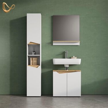 Дзеркало для ванної кімнати Livinity Timavo з полицею, білий, 60 x 67 см