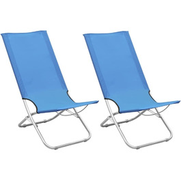 Пляжне крісло Складне крісло Крісло для кемпінгу Складне крісло Садове крісло Пляжний шезлонг Шезлонг Пляжні стільці Зовнішня тканина (синій), 2 шт.