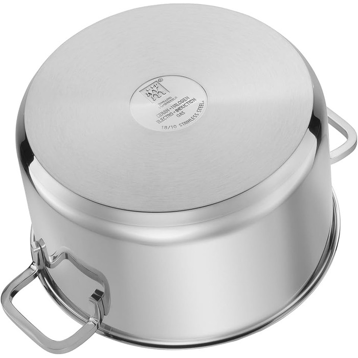 Набір каструль ZWILLING Quadro 5-ти з нержавіючої сталі, без покриття, 4 скляні кришки, підходить для індукційних плит