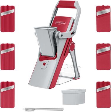 Nicer Dicer Mandoline 12-ти частинний набір для нарізки овочів, слайсер, овочевий гострий ніж, для нарізки соломкою, слайсами, кубиками, кухонний овочевий слайсер, турквіс/зелений