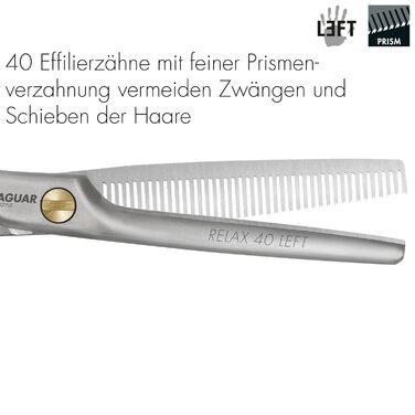 Лівосторонні ножиці для текстурування 40 зубців для полегшення Офсетний дизайн Матове покриття Зроблено в Німеччині, 40 LEFT 5.25