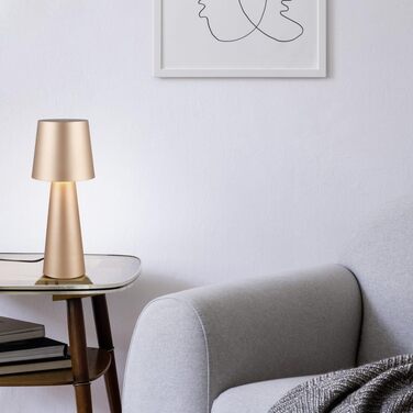 Торшер Hailey зі шнуровим вимикачем, IP20 для дому, без лампи, висота 40 см, діаметр 16 см (лампа настільна, кавова)