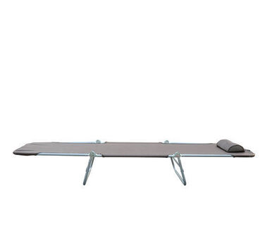 Outsunny Sun Lounger Садовий шезлонг Relax Lounger на 2 ноги Шезлонг коричневий складний для саду та патіо, стійкий до погодних умов та зручний