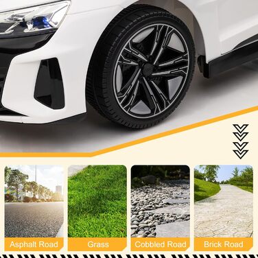 Дитячий електромобіль LEADZM 12V з музикою, сигналом і фарами, радіокерування 2,4G, швидкість 3-5 км/год, білий