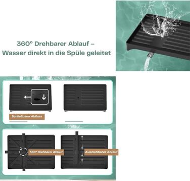 Сушарка для посуду нержавіюча сталь, 2-ярусна, з піддоном та відділенням для столових приборів, компактна для кухні