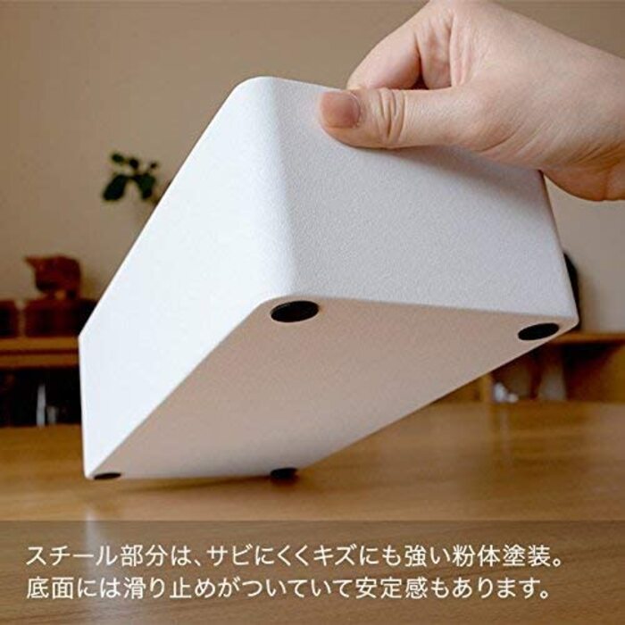 Коробка для серветок YAMAZAKI Rin з дерев'яною кришкою (Один розмір, білий)