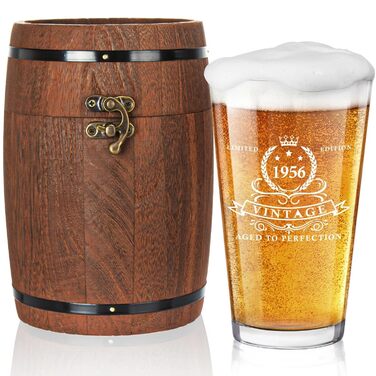 Пивний келих LIGHTEN LIFE 450 мл в дерев'яній подарунковій коробці, 1966 рік народження - ідеальний подарунок для чоловіка, тата, чоловіка на 60 років