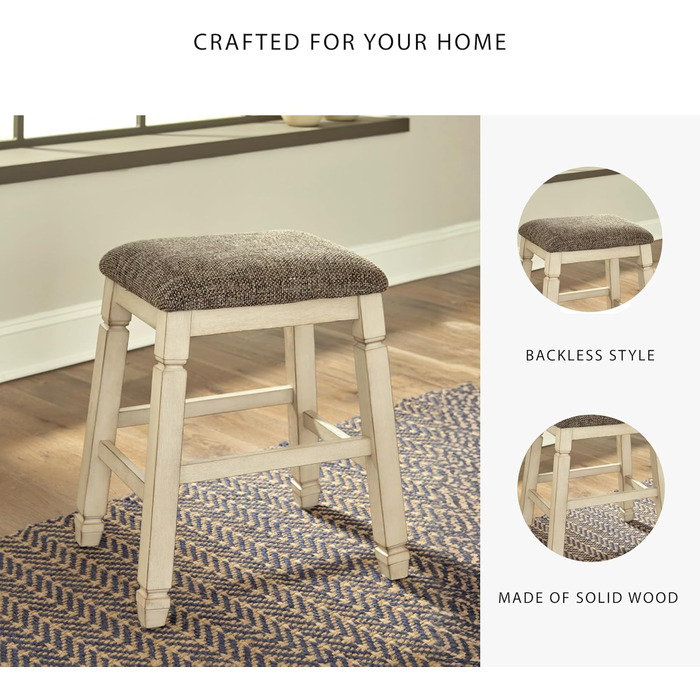 Крісло-пуф Signature Design By Ashley Bolanburg, 2 шт., у стилі casual, античний білий колір