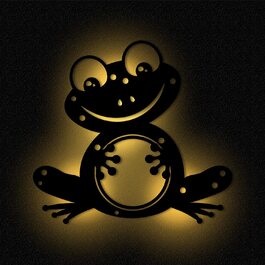 Дитячий настінний світильник - лампа у вигляді жаби, нічник, нічник для дитячої кімнати, для дівчаток і хлопчиків, МДФ, дерево, живлення від батареї