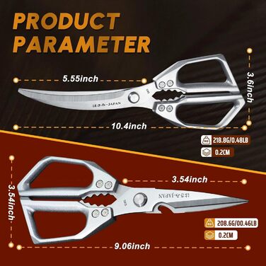 Набір кухонних ножиць Dream Reach Silver: кухонні, для птиці та кісток, нержавіюча сталь, багатофункціональні, миються в посудомийній машині