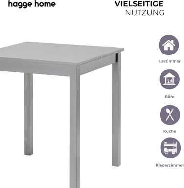 Скандинавський стіл Hagge Home 68x68 см сірого кольору - обідній, кухонний, письмовий, для home office та дитячої кімнати