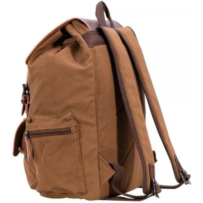 Рюкзак Hanta Nature Backpack Canvas 25L зі шкіри та брезентової тканини туристичний рюкзак для екскурсій, кемпінгу, повсякденний рюкзак для чоловіків та жінок зі шкіряними ременями та блискавкою (коричневий)