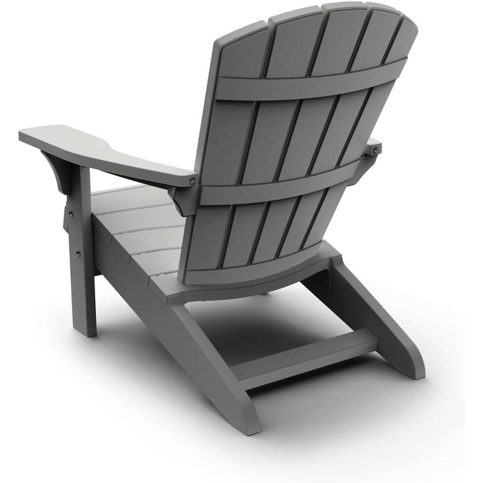 Стілець Adirondack Keter Allibert Troy для саду та тераси, пластиковий, антрацит/світло-сірий, 93x81x96,5 см, для вулиці, стійкий до погодних умов