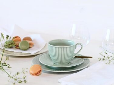 CreaTable Набір кавового сервізу Valencia Pastell, 18 предметів для 6 осіб, порцеляна, Made in Europe (Крем, Блакитний, Зелений)