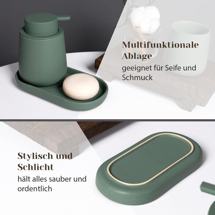 Набір для ванної кімнати блакитного кольору, керамічний аксесуар 3 шт., декоративний набір мильниць, стаканчика для зубної пасти та підставки для прикрас, підходить для ванної, умивальника, готелю