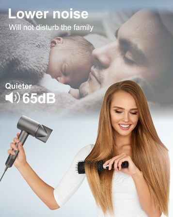 Професійний високошвидкісний фен для волосся з дифузором, 130 000 об/хв, з іонізацією (500 млн негативних іонів), 4 температурні режими та 2 швидкості