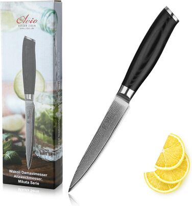 Ніж кухонний Wakoli Mikata Damast 17 см з лезом з дамаської сталі з ручкою Micarta (універсальний)