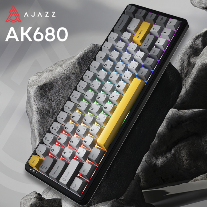 Клавіатура механічна бездротова Ajazz AK680 MAX (8+8K) Magnetic Switch RGB Wireless/BT/USB Black