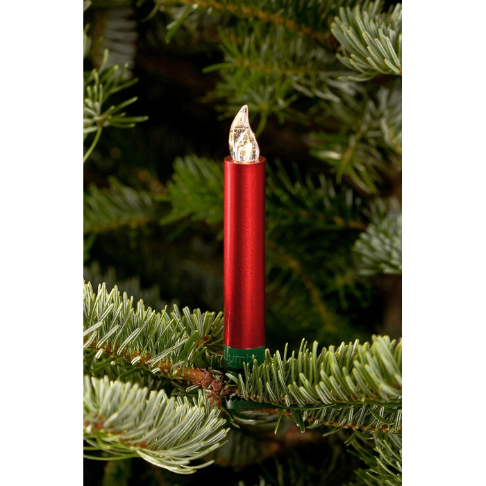 Krinner LUMIX Deluxe: Бездротові LED-свічки на ялинку, набір 10 шт., з пультом IR, 5 рівнів димування, ефект мерехтіння, червоний, арт. 74346