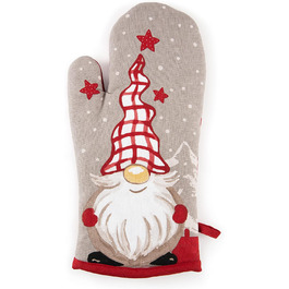 Прихватка для духовки Excelsa Gnome, бавовняна, різдвяний декор, 32,5 х 16,5 см