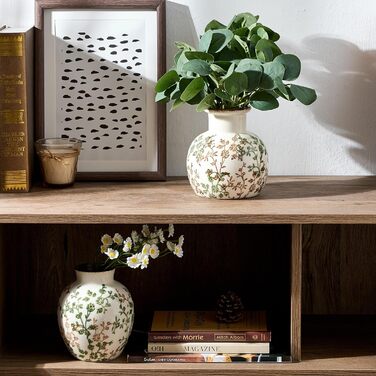 Керамічна ваза для квітів у стилі Богеми, 15.2 см, сіро-зелено-бежева, для дому, декорування полиці, каміну, вітальні, фермерського стилю