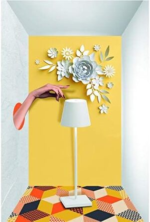 LED-настільна лампа Zafferano POLDINA PRO, перезарядна, диммування, Al, IP54, 38 см, для дому/вулиці, білий, 2.2W