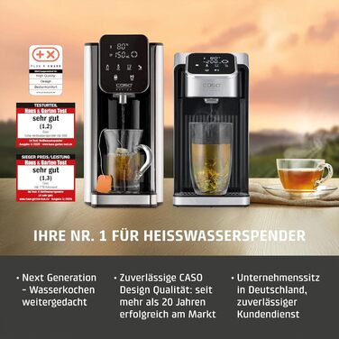 CASO HW 660 Дозатор гарячої води - швидкий нагрів, економія енергії, 8 режимів, для дитячого харчування, з нагадуванням про декальцинацію
