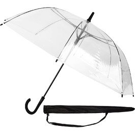 Парасолька зоряна іскра прозорий невеликий Ø101 см легкий прозорий парасольку весільний, прозорий парасольку з автоматичною функцією, парасолька прозорий Ручка тонка, ручка чорна