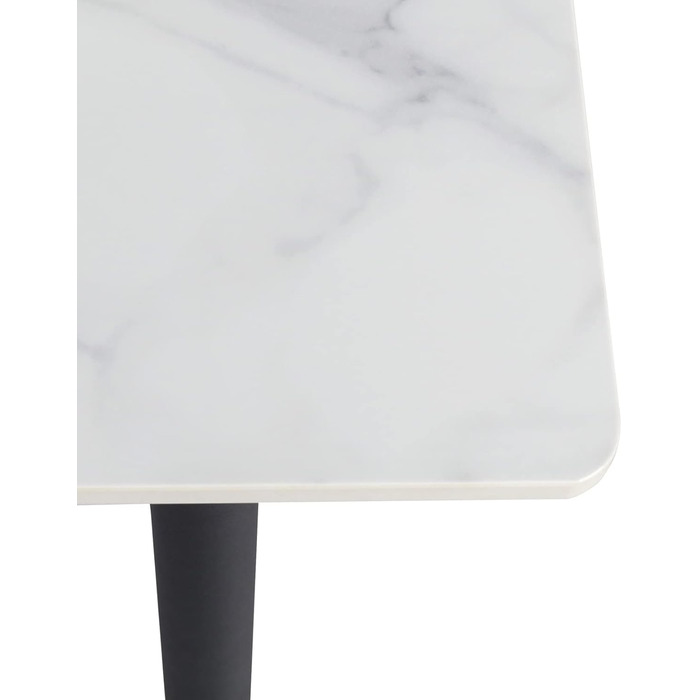 Стіл кухонний FATIVO, 80x80 см, білий глянцевий, для 2 осіб, з металевими ніжками, скандинавський стиль