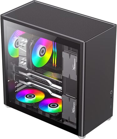 Ігровий корпус GameMax Spark Pro Cube ATX з двома загартованими скляними панелями, USB 3.0, Type-C, чорний