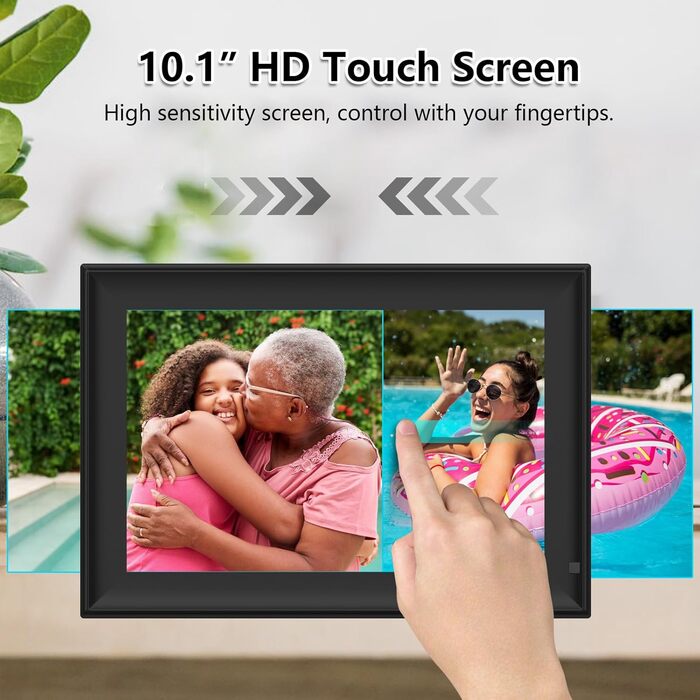 Цифровий фоторамка з Wi-Fi, 10.1 дюйма, сенсорний екран, 32GB, Frameo