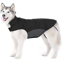 Зимова водонепроникна куртка для собак Bwiv 4XL чорна