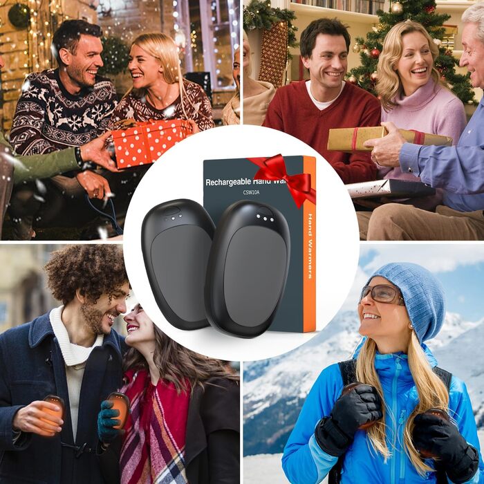 Електричні грілки для рук, 2 шт. - багаторазові, з 3 режимами нагріву, для дітей та дорослих (сірий)