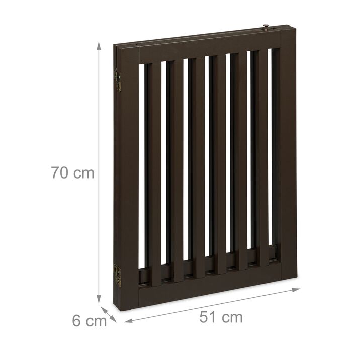 Захисний бар'єр Relaxdays коричневого кольору з дверцятами, висотою 70 см