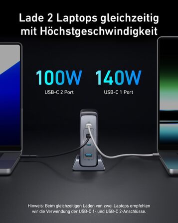 Зарядний пристрій Anker USB-C потужністю 240 Вт, адаптер живлення Prime GaN, 4-портовий швидкий зарядний пристрій, сумісний з MacBook Pro/Air, iPhone 15, iPad Pro, Galaxy S23/S22, Note 20 та іншими пристроями