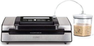 Професійний вакууматор CASO FastVac 500 для бізнесу, вакуумний пакувальник з подвійним швом та потужним насосом 20 л/хв, комплект з 2 рулонами фольги