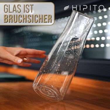 Скляна джезва 1.0л Laura - Преміум глечик для води з кришкою з нержавіючої сталі та вставкою для фруктів з термостійкого боросилікатного скла