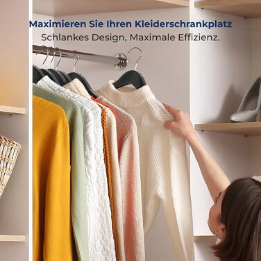 В'язки для одягу SereneLife з дерев'яними плечима, неслизькі, 20 шт. (10 шт. чорного кольору). 360° обертання, підходять для дітей та дорослих. Міцні, економія місця для куртки, спідниці, штанів та костюмів.