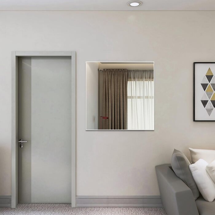 Дзеркало для ванної кімнати WONSTART 81,3 x 61 см біле з алюмінієвою рамою, для встановлення над умивальником, сучасний дизайн, підходить для спальні та передпокою