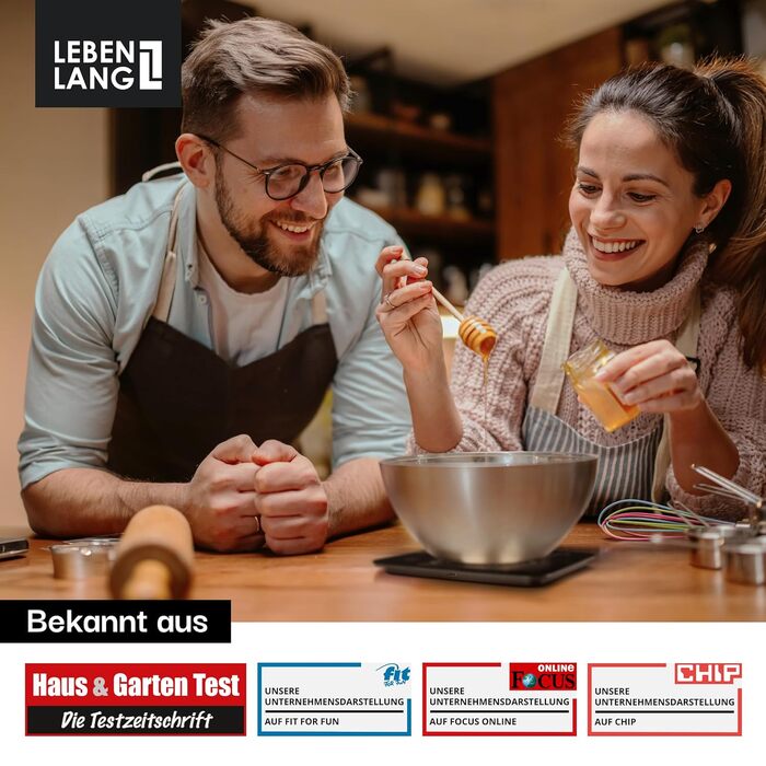 Електронна кухонна вага LEBENLANG - водонепроникна, USB-зарядка, до 10 кг, для їжі та кухні