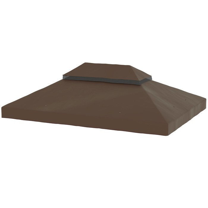 Покриття для садового павільйону 3x4 м, двошарове, з оксфордської тканини 600D з дренажними отворами, колір кавовий
