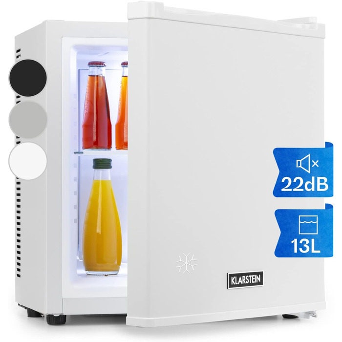 Холодильник Klarstein, міні-холодильник для напоїв, 46 л, з морозильною камерою, тихий, для догляду за шкірою, для кемпінгу, для офісу, 0-10°C