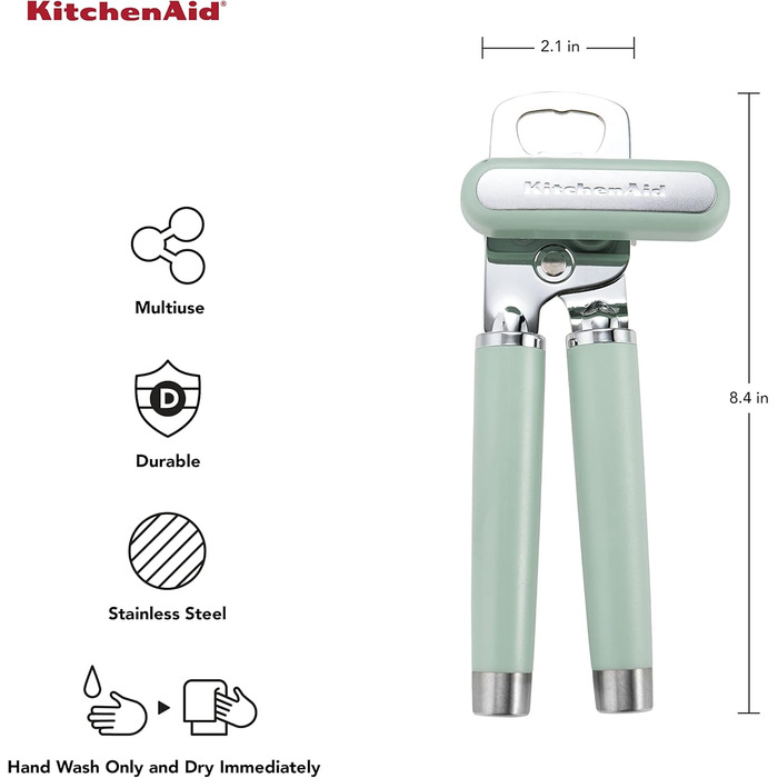 KitchenAid Gourmet Двофункціональний відкривач банок та пляшок, 21.6 см, Pistazie