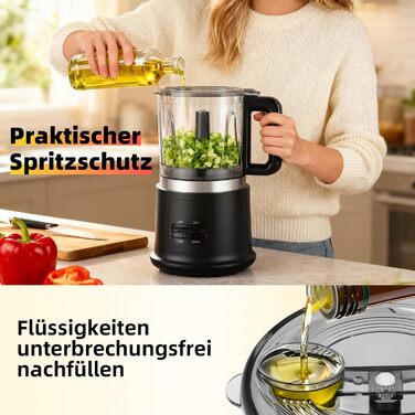 Електричний подрібнювач Multizerkleinerer | 400W, 2 швидкості, нержавіюча сталь, міксер, 0.95L, сірий