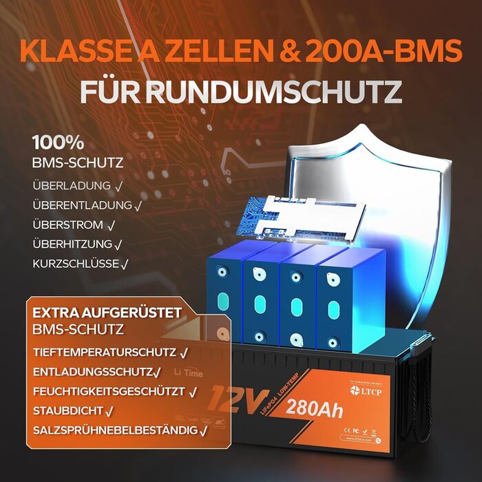 Акумулятор із захистом від низьких температур, 100A BMS, 4000-15000 циклів для тролінгових двигунів, 12V 100Ah LiFePO4