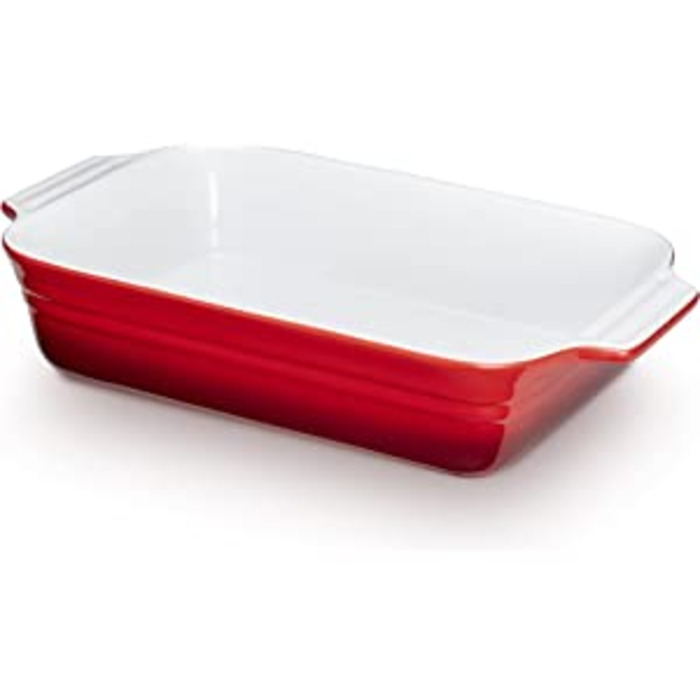 Форма для запікання розміром 40 см, об'ємом 3 літри червоного кольору на 4-6 осіб / Форма для запікання з керамічного фаянсового посуду прямокутної форми, стійка до подряпин / Backf