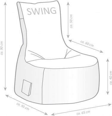 МІСЦЕ СИДІННЯ тільки від MAGMA Beanbag Scuba Swing Swing Petrol