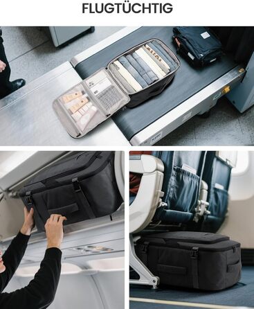 LOVEVOOK Рюкзак ручної поклажі, великий дорожній рюкзак для літака, рюкзак для подорожей чоловічий/жіночий, валіза-рюкзак з відділенням для ноутбука, ручна поклажа, сумка для подорожей, роботи, бізнесу (17.3 дюйми, сірий)