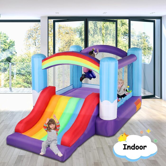 Надувний замок LEADZM з гіркою та насосом, для дітей 3-10 років, 360x240x210 см, ігровий комплекс для дому та вулиці