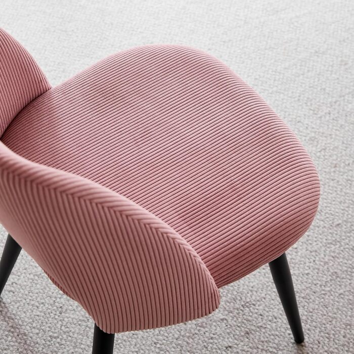 Набір з 4 стільців для їдальні, кухонних, з корду, з м'яким сидінням та ергономічною спинкою, рожеві
